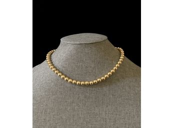 Gold Toned Sterling Silver Bead Necklace