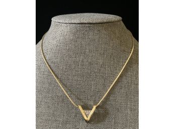 14k Gold And Diamonds Pendant With Chain