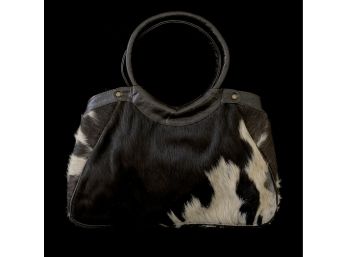 Leather And Hair On Cowhide Handbag