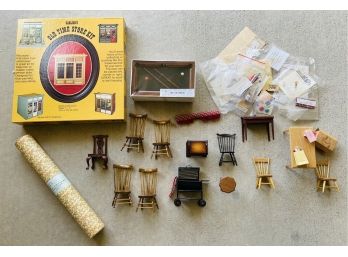 Assorted Miniature Doll House Furniture Including New Old Time Store Kit