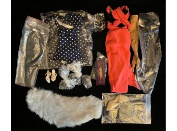 Lot Of Assorted Doll Clothes Including Dress, Swimsuit, Shoes And More