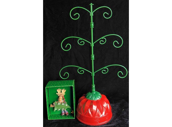 Metal  Christmas Tree Ornament Stand W/ Breckenridge Ornament