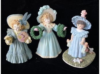 3PC Maud Humphrey Bogart Incl. Playtime, Sunday Best, & Hollies For You Cold Cast Porcelain