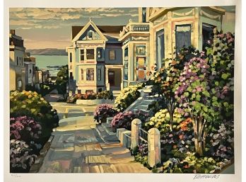 Limited Edition Grove Street An Artist's View By Howard Behrens Serigraph On Paper W/ COA