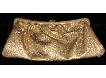Vintage 1960s Gold-toned Clutch Bag