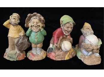 4 Piece Collection Of Thomas F. Clark Gnomes Incl. Who, What Why, & I Don't Know W/ COAs