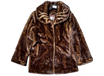PamelaMcCoy Collections Faux Fur Sable Style Coat