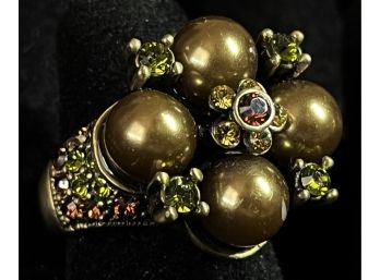 Heidi Daus Ring With Colors Of Olive And Gold