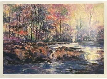 Spring River By Michael Schofield Mixed Media Lithograph W/ COA