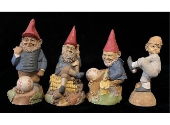 4 Piece Collection Of Thomas F. Clark Gnomes Incl. Dizzy, Ump, J.D., & TY - R W/ COAs