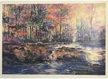 Spring River By Michael Schofield Mixed Media Lithograph W/ COA