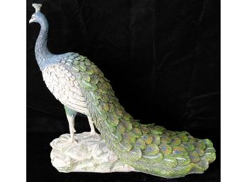 Standing Peacock Resin Figurine