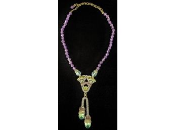 Heidi Daus Purple Beaded Necklace