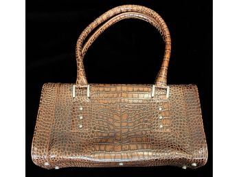 Charlie Lapson Leather With Crock Embossing Purse