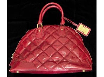 Red Maxx New York Patent Leather Quilted Handbag