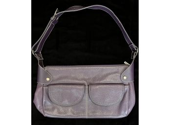 Maxx New York Purple Peddled Leather Handbag