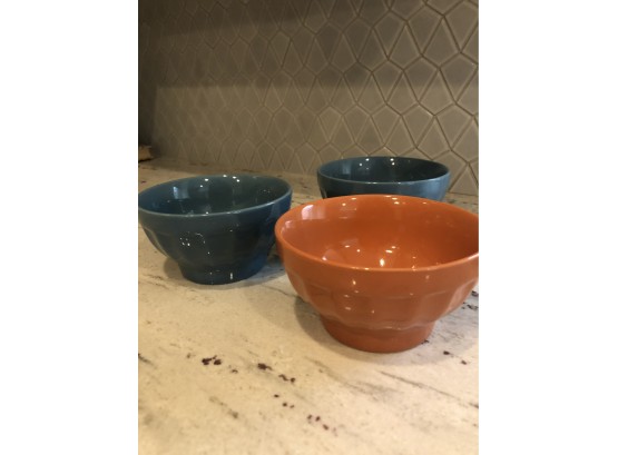 Three Cute Cordon Blue Fluted Bowls