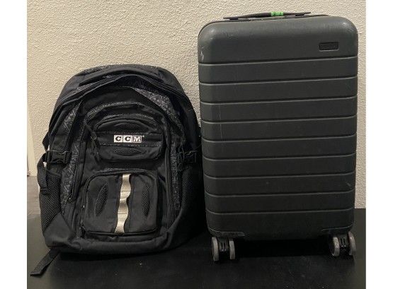 CCM Backpack With Away Hard Case Suitcase On Wheels