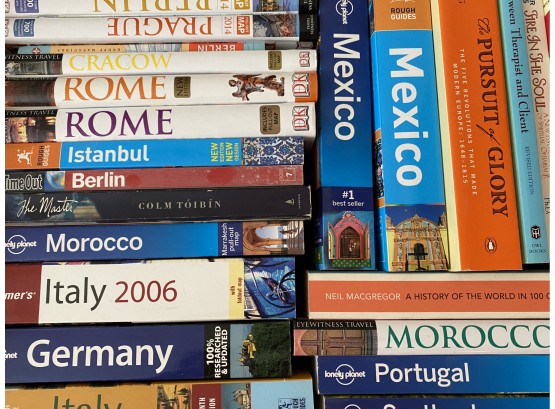 Group Of Mostly Travel Books Including The Rough Guide, Lonely Planet, Time Out, & Frommers