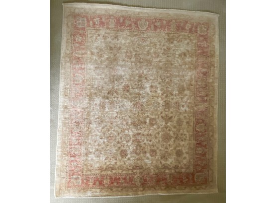 Large Wool On Cotton Hand Knotted Area Rug With Decorative White/red Pattern