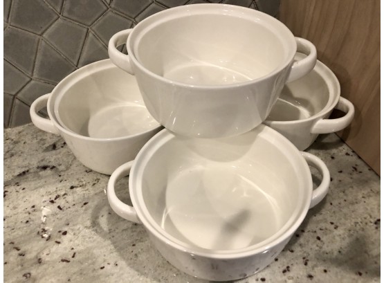 Four Dowan Double Handle Soup Bowls