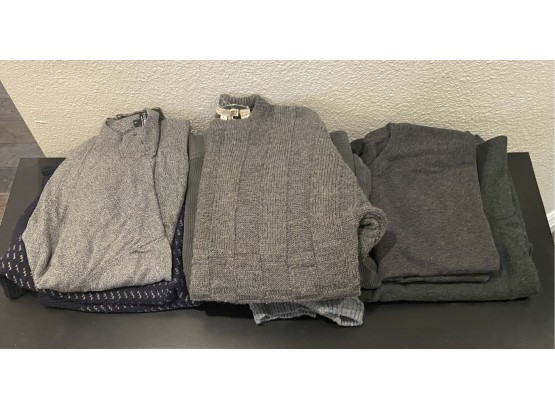 Collection Of 6 Size Large Mens Sweaters Including American Giant