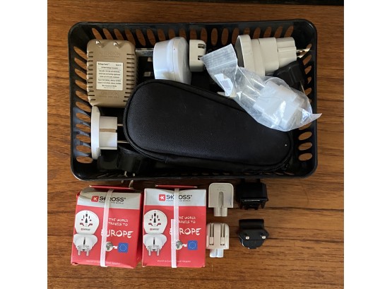 Assorted Collection Of Chargers And Travel Adapters