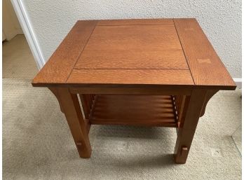 Mission Style Side Table With Butterfly Joint Detail