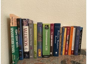 Group Of 15+ Mostly Paperback Books Including Finance, Economics, Fiction, And Dreamweaver CSS
