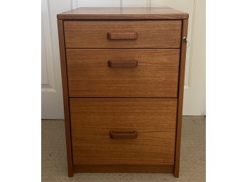 3 Drawer Wooden Locking Storage Cabinet From Sun Cabinet Co. (with Contents)