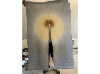 Handmade & Hand Dyed Linen Door Screen In Sunburst Pattern