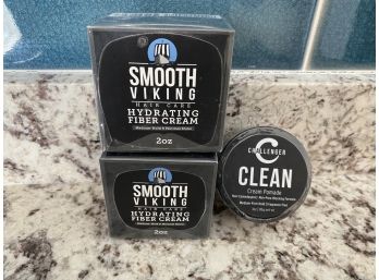 Lot Of Hair Care Products, Smooth Viking Fiber Cream And Challenger Pomade