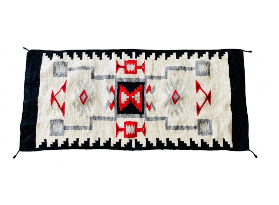 Gorgeous Navajo Woven Storm Pattern Wool Tapestry Or Rug