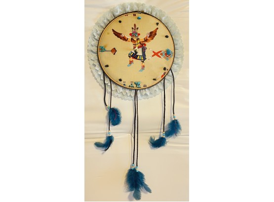 Vintage Hand Made Dream Catcher Textile Clock