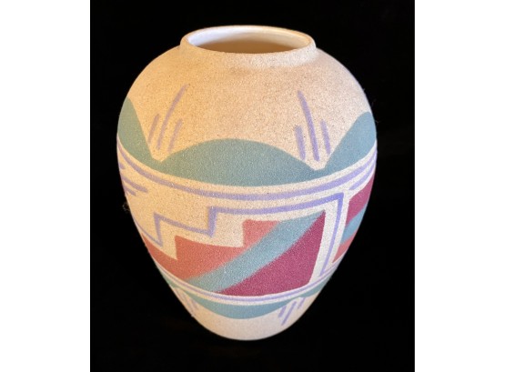 Sunwest New Mexico Signed Native American Sand Art Pottery