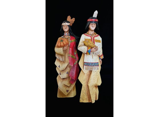 Native American  Figurines Harvest Theme Couple