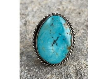 Unmarked Sterling Silver Turquoise Ring