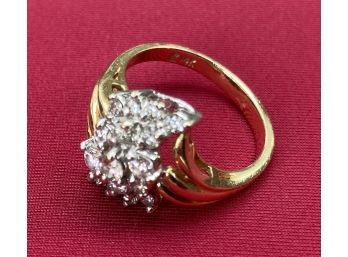 Exquisite 14k Waterfall Diamond Cocktail Ring