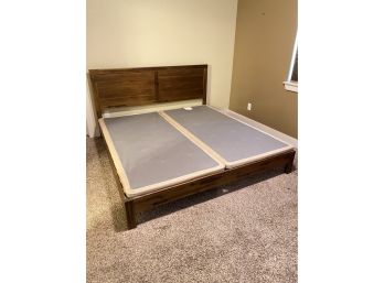 King Size Wooden Bedframe With Box Springs