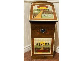 Country Style Tole Painted Potato/Onion Storage Bin