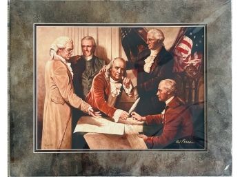 Art Print The Old Man Wept Featuring Founding Fathers Signing Declaration Of Independence By Del Parson