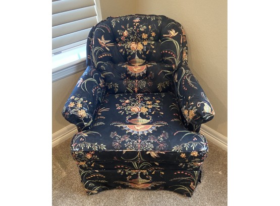 Gorgeous Swivel Rocking Chair With Floral Pattern And Sleeves