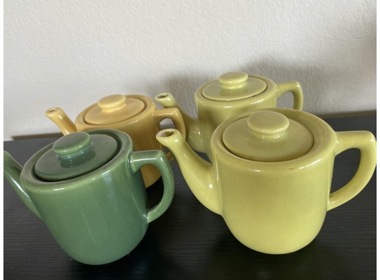 Set Of Four Vintage Bauer Teapots Made In USA