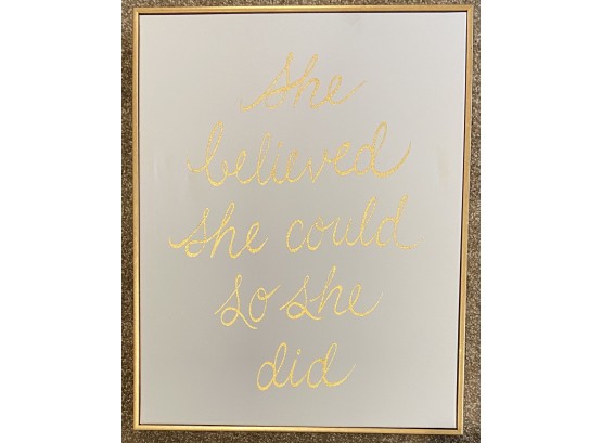 Inspiration Quote On Canvas With Golden Letters