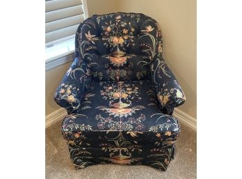 Gorgeous Swivel Rocking Chair With Floral Pattern And Sleeves