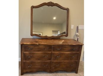Ethan Allen 1996 Solid Wood Mirrored Dresser