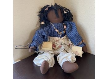 Country Blessing Doll By Karen Oleksa - Large Sitting Doll With Metal Heart Wand (14)