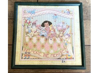Framed Mary Engelbreit “The More The Merrier” Print Of Girl With Dolls
