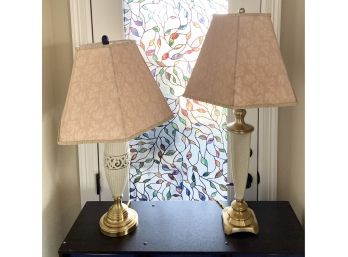 2 Lenox Lamps With Pink Shades