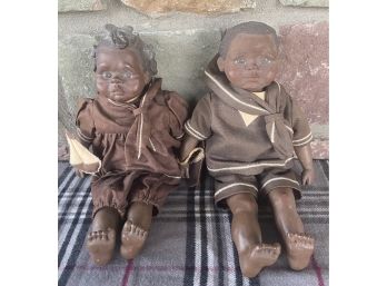 2 Small Sarah's Attic Sassafras African American Dolls